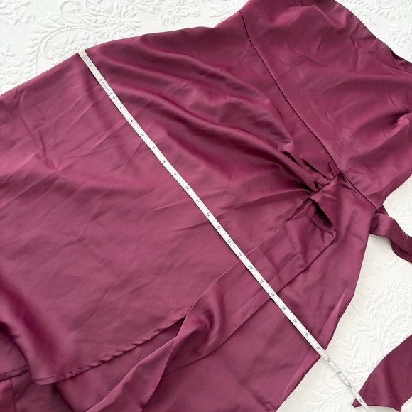 NWOT Lulus Meant to Be Together Wine Red Satin One-Shoulder Midi Dress Large - Picture 8 of 8